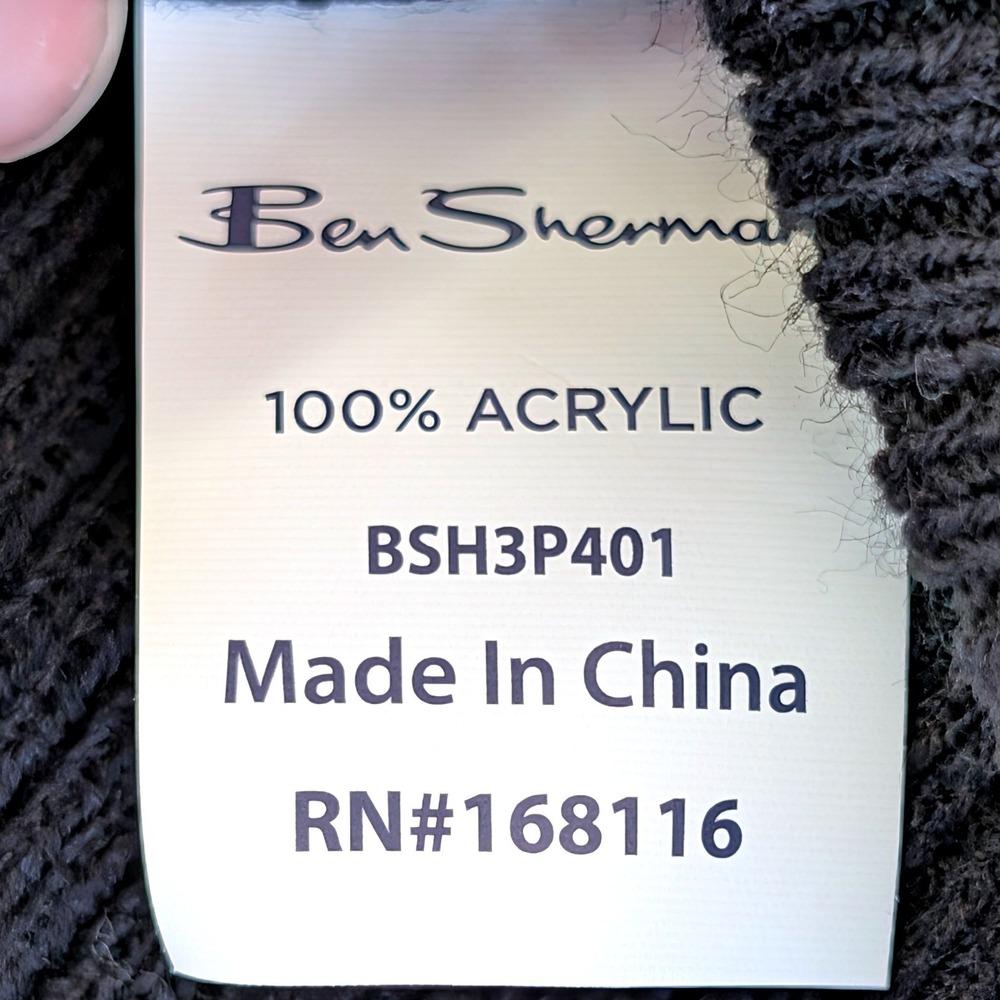 Ben Sherman Mens 3 Pack Knit Cuffed Beanie Hats Black Navy Grey New - Picture 14 of 14